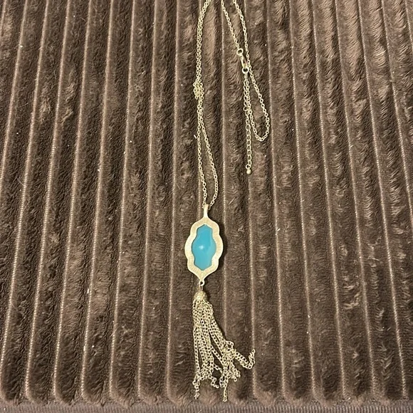 Target Blue and Gold Necklace with Dainty Chain - Picture 2 of 4